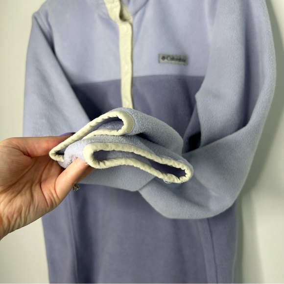 Columbia Fleece Quarter Button Up Lilac Purple Pullover Sweater Women Size XL - Picture 5 of 11